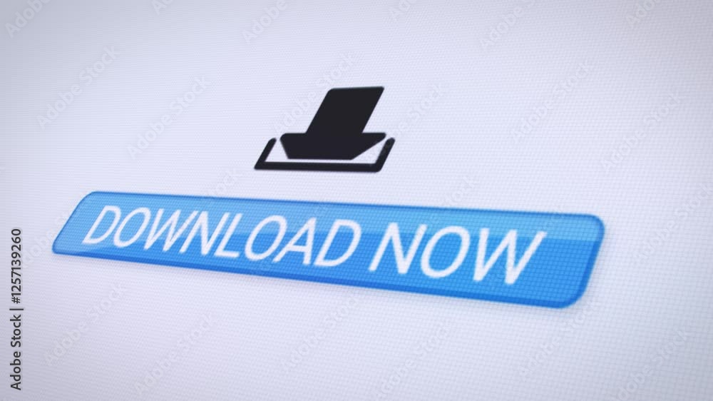 Poster video animation of a website with a blue download now button. a computer monitor that displays the i