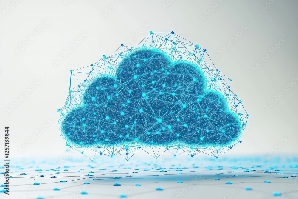 Poster ai-driven cybernetic intelligence forming interconnected smart data links, optimizing real-time tran
