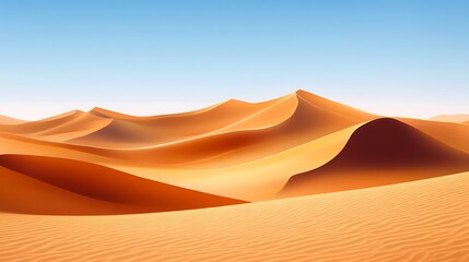 Golden Sand Dunes Under a Clear Blue Sky