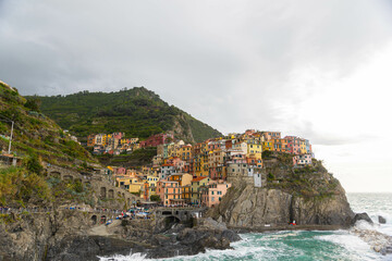 Views of colourful houses in Manarola, Cinque Terre