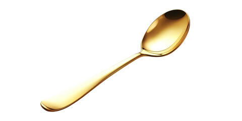 Golden spoon on a transparent background 