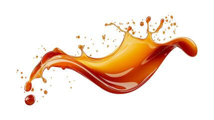 Amber Liquid Splashing Dynamic Flow Black Background,
