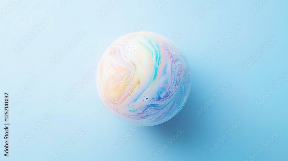 Poster delicate iridescent foam bubble with soft abstract patterns