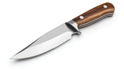 Fototapeta premium Hunting Knife on White Background. Possible Use Stock Photo