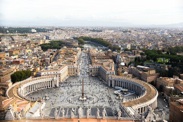 View of St Peter's Square from top of St Peter's Dome