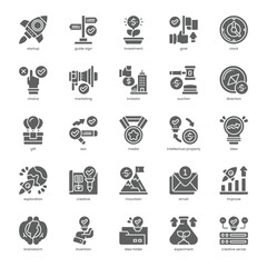 Startup Launch Icon pack for your website, mobile, presentation, and logo design. Startup Launch Icon solid design. Vector graphics illustration and editable stroke.