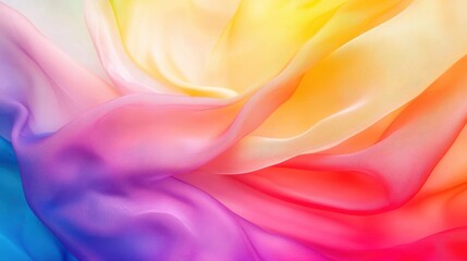 Obraz premium Colorful flowing fabric draped against a vibrant abstract background in a studio setting