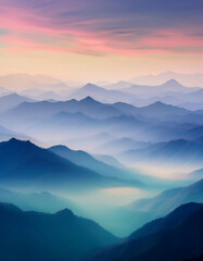 sunrise in mountains backround wallpaper © Turan