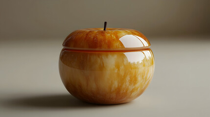 3D Render Apple Shaped Container Fruit Design Glossy Texture