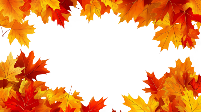 Autumn leaves frame black background fall foliage nature design