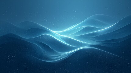 Abstract background with textured 3D waves and cool tones. Featuring teal, navy, and silver. Ideal for tech-oriented design themes.