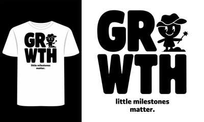 Cute Growing Kids Playful T-Shirt Vector Design
