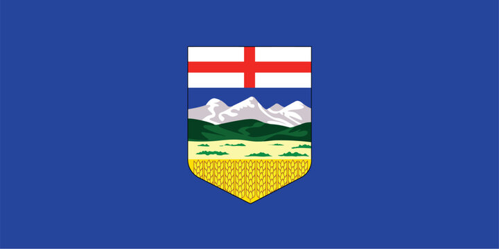 The official flag of the Canadian Province of Alberta Vector illustration
