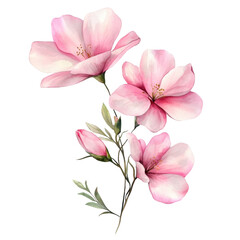 pink magnolia flowers isolated