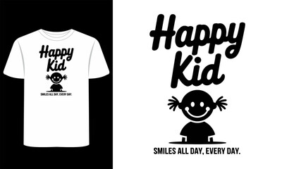 Happy Kid Vector Minimal T-Shirt Designs