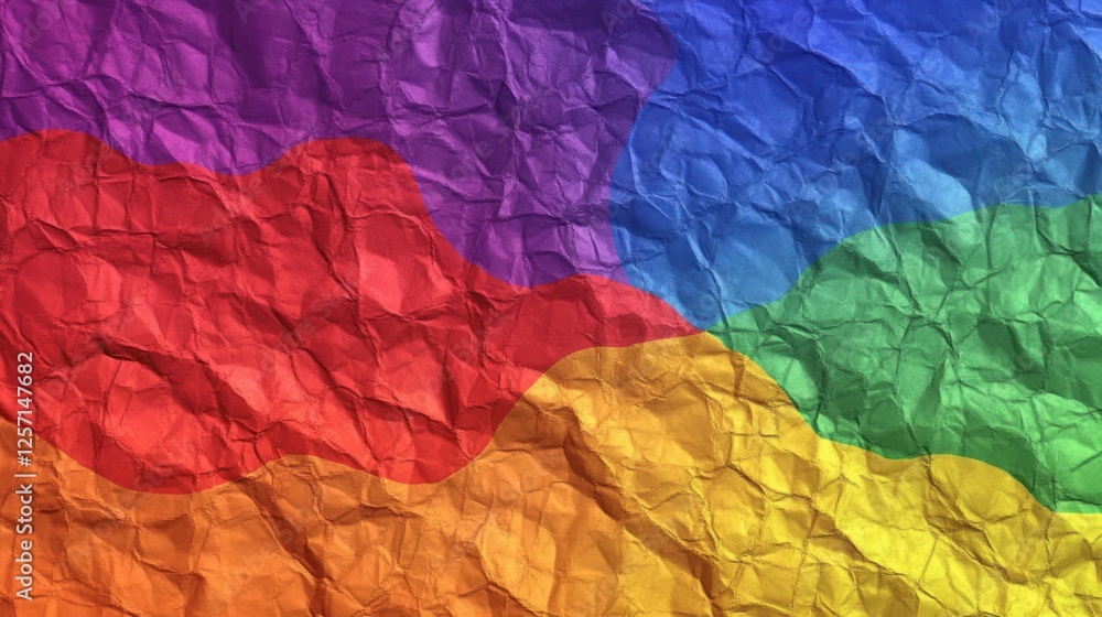 Aufkleber colorful crumpled paper background displaying a vibrant artistic design