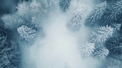 Snow and Winter Forest as Background: A Serene and Icy Landscape for Cold Season Imagery