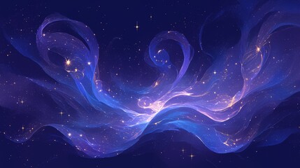 Abstract cosmic aurora swirls background. Featuring cosmic aurora swirls and vivid colors. Emphasizing movement and depth. Ideal for space and artistic themes.