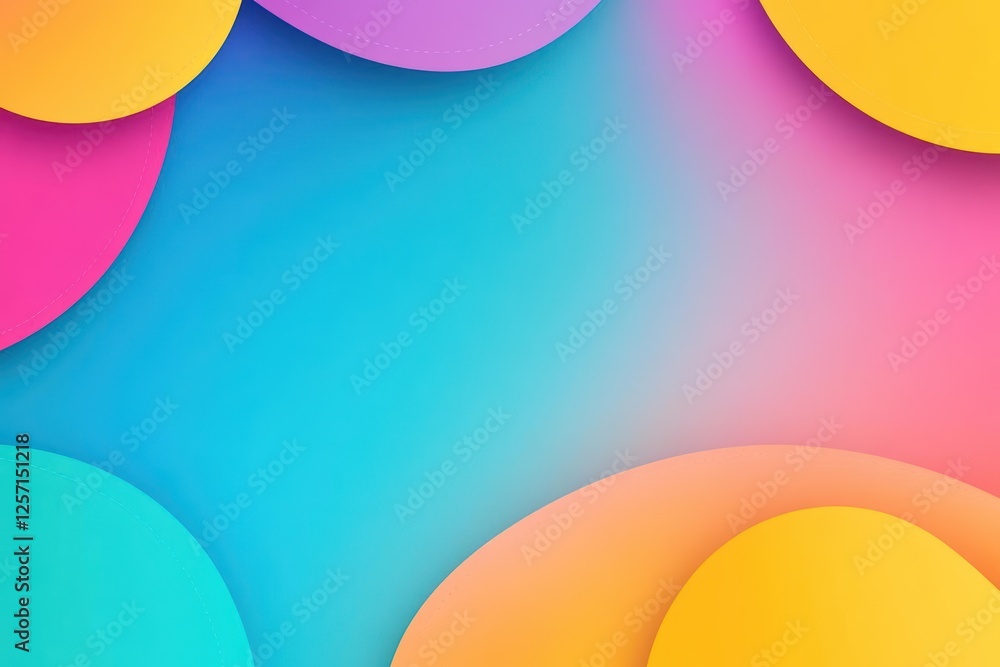 Fototapete Colorful background with vibrant circles in various sizes creating a dynamic visual effect