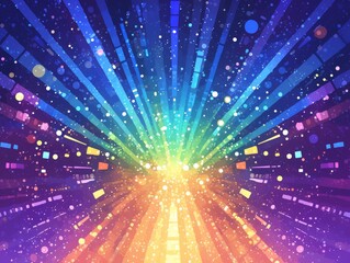 Naklejka premium Abstract cosmic burst effects background. Featuring cosmic burst effects and bright colors. Emphasizing depth and dynamism. Ideal for space and artistic themes.