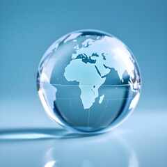 Fototapeta premium Glass globe, world map, transparent sphere, earth model