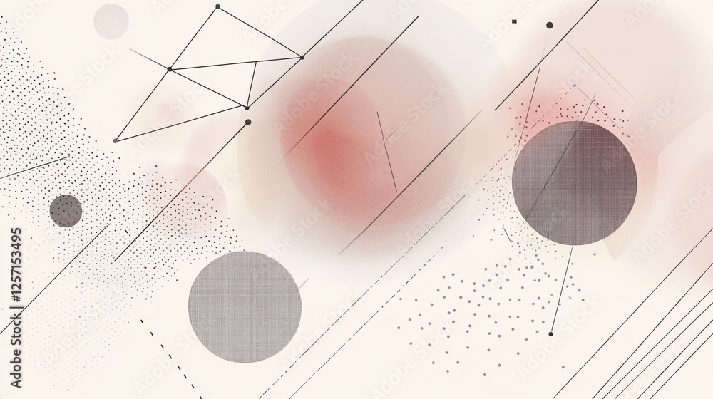 Poster modern background with dynamic lines and shapes, abstract geometric patterns created with translucen