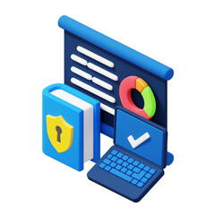 cyber security training 3d illustration