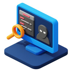 darkweb monitoring 3d illustration