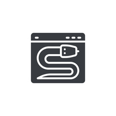 Fototapeta premium A snake wrapped around a code window vector icon