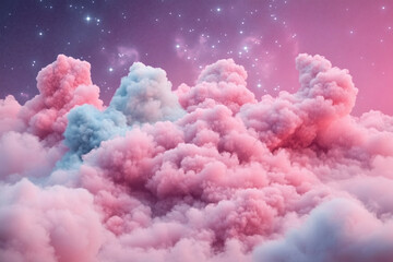 Dreamy pastel clouds against a starry sky
