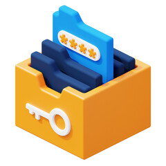 password management 3d illustration