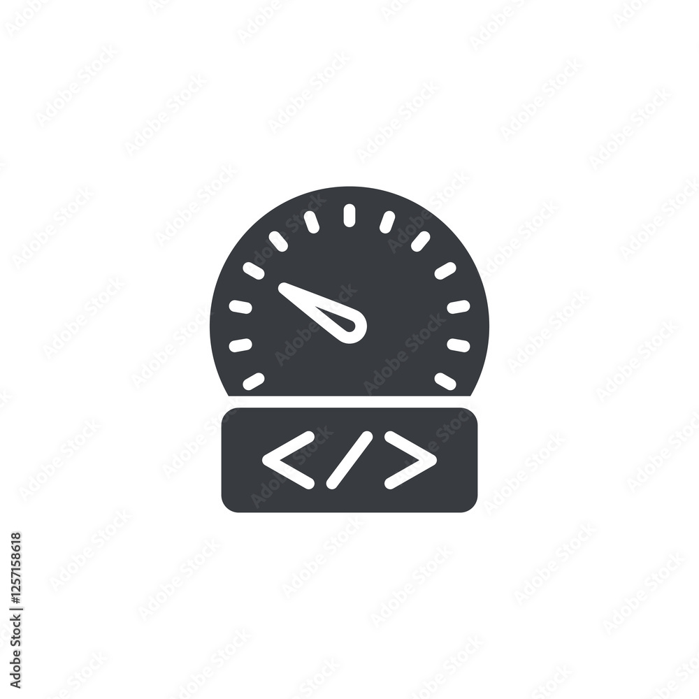 Poster a speedometer with a code vector icon