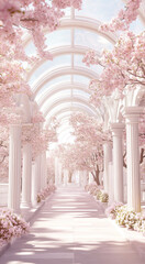 Naklejka premium pink flowers in the park