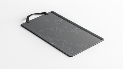 Grey map plaque on white background