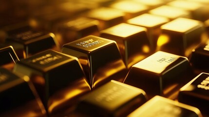 Wealth, Gold Future Price, Finance, Stock, Money Investment Analysis on 3D Growth Financial Background