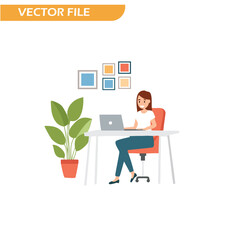 business woman working on laptop