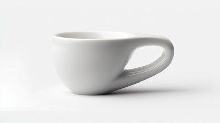 Modern White Coffee Cup Isolated
