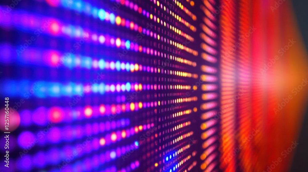 Poster dazzling array of vibrant light points creating a dynamic digital display