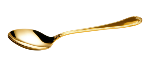 golden spoon on a transparent background 