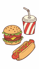 fast food icon illustration