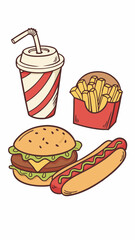 fast food icon illustration