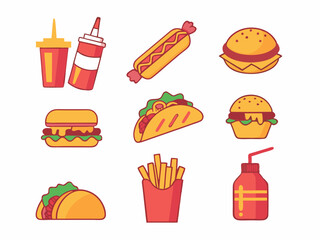 fast food icon illustration