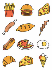 fast food icon illustration