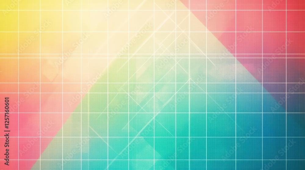 Aufkleber Colorful abstract background featuring geometric squares and lines in vibrant hues and patterns