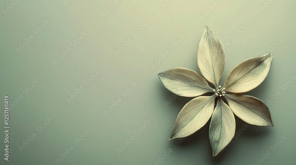 Poster elegant simple flower motif on clean background for minimalist design
