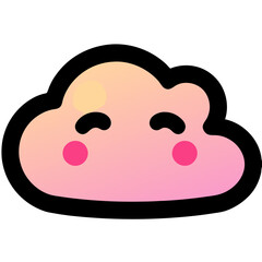  Cloud cute icon isolated on white vector illustration