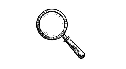 Magnifying Glass Sketch Illustration for Search and Investigation Concepts
