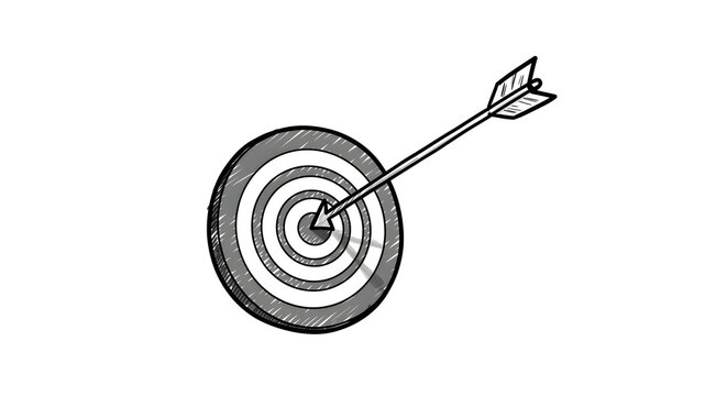 Arrow hitting target center a simple goal achievement illustration