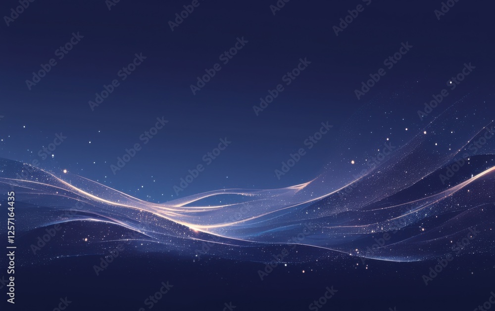 Wall mural abstract cosmic light waves background with cosmic light waves and vibrant star patterns. emphasizin