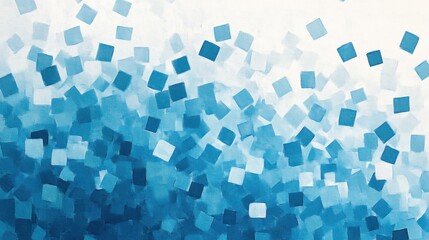 Abstract blue square confetti pattern.